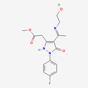 methyl [(4Z)-1-(4-fluorophenyl)-4-{1-[(2-hydroxyethyl)amino]ethylidene}-5-oxo-4,5-dihydro-1H-pyrazol-3-yl]acetate