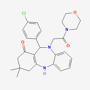 11-(4-chlorophenyl)-3,3-dimethyl-10-[2-(morpholin-4-yl)-2-oxoethyl]-2,3,4,5,10,11-hexahydro-1H-dibenzo[b,e][1,4]diazepin-1-one