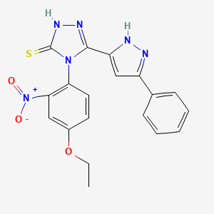 4-(4-ethoxy-2-nitrophenyl)-5-(3-phenyl-1H-pyrazol-5-yl)-4H-1,2,4-triazole-3-thiol