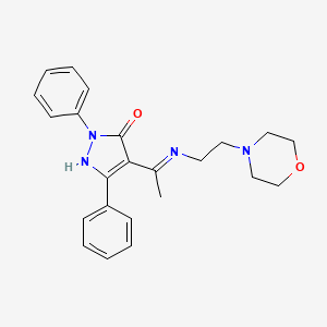 (4Z)-4-(1-{[2-(morpholin-4-yl)ethyl]amino}ethylidene)-2,5-diphenyl-2,4-dihydro-3H-pyrazol-3-one