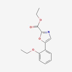 molecular formula C14H15NO4 B1491892 5-(2-乙氧基苯基)恶唑-2-羧酸乙酯 CAS No. 2097963-45-4