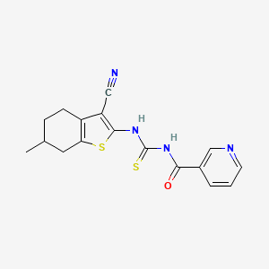 N-[(3-cyano-6-methyl-4,5,6,7-tetrahydro-1-benzothiophen-2-yl)carbamothioyl]pyridine-3-carboxamide