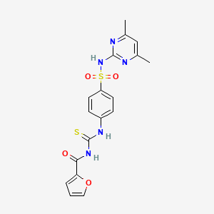 molecular formula C18H17N5O4S2 B14918938 N-({4-[(4,6-dimethylpyrimidin-2-yl)sulfamoyl]phenyl}carbamothioyl)furan-2-carboxamide 