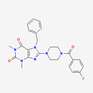 7-benzyl-8-{4-[(4-fluorophenyl)carbonyl]piperazin-1-yl}-1,3-dimethyl-3,7-dihydro-1H-purine-2,6-dione