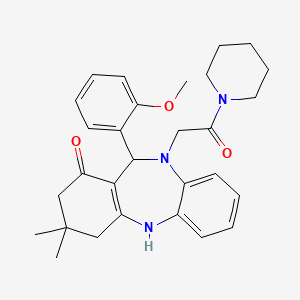 11-(2-methoxyphenyl)-3,3-dimethyl-10-[2-oxo-2-(piperidin-1-yl)ethyl]-2,3,4,5,10,11-hexahydro-1H-dibenzo[b,e][1,4]diazepin-1-one