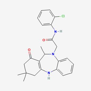 N-(2-chlorophenyl)-2-(3,3,11-trimethyl-1-oxo-1,2,3,4,5,11-hexahydro-10H-dibenzo[b,e][1,4]diazepin-10-yl)acetamide