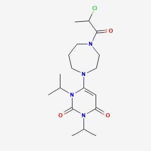 6-(4-(2-Chloropropanoyl)-1,4-diazepan-1-yl)-1,3-diisopropylpyrimidine-2,4(1H,3H)-dione