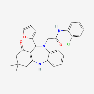 N-(2-chlorophenyl)-2-[11-(furan-2-yl)-3,3-dimethyl-1-oxo-1,2,3,4,5,11-hexahydro-10H-dibenzo[b,e][1,4]diazepin-10-yl]acetamide