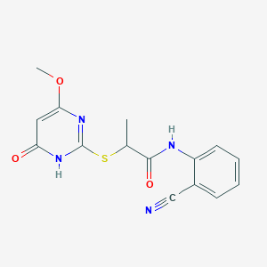 N-(2-cyanophenyl)-2-[(4-methoxy-6-oxo-1,6-dihydropyrimidin-2-yl)sulfanyl]propanamide