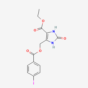 ethyl 5-({[(4-iodophenyl)carbonyl]oxy}methyl)-2-oxo-2,3-dihydro-1H-imidazole-4-carboxylate