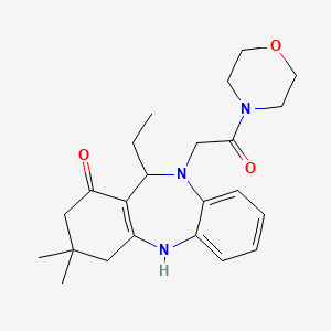 molecular formula C23H31N3O3 B14919054 11-ethyl-3,3-dimethyl-10-[2-(morpholin-4-yl)-2-oxoethyl]-2,3,4,5,10,11-hexahydro-1H-dibenzo[b,e][1,4]diazepin-1-one 