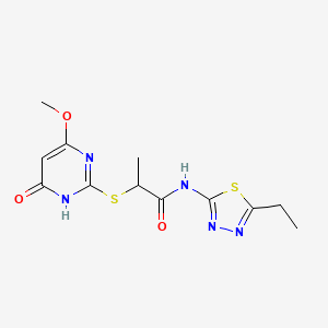 N-(5-ethyl-1,3,4-thiadiazol-2-yl)-2-[(4-methoxy-6-oxo-1,6-dihydropyrimidin-2-yl)sulfanyl]propanamide