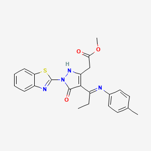 methyl [(4Z)-1-(1,3-benzothiazol-2-yl)-4-{1-[(4-methylphenyl)amino]propylidene}-5-oxo-4,5-dihydro-1H-pyrazol-3-yl]acetate