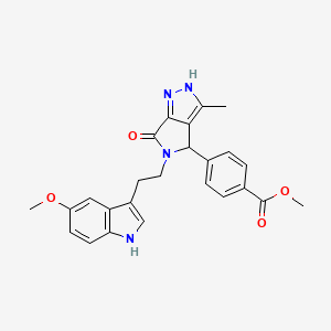 methyl 4-{5-[2-(5-methoxy-1H-indol-3-yl)ethyl]-3-methyl-6-oxo-1,4,5,6-tetrahydropyrrolo[3,4-c]pyrazol-4-yl}benzoate