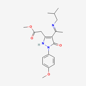 molecular formula C19H25N3O4 B14919073 methyl [(4Z)-1-(4-methoxyphenyl)-4-{1-[(2-methylpropyl)amino]ethylidene}-5-oxo-4,5-dihydro-1H-pyrazol-3-yl]acetate 