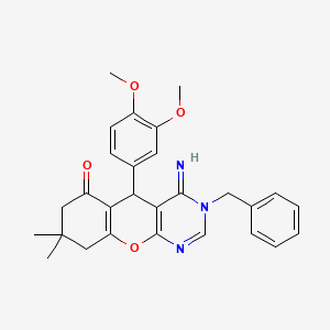 3-benzyl-5-(3,4-dimethoxyphenyl)-4-imino-8,8-dimethyl-3,4,5,7,8,9-hexahydro-6H-chromeno[2,3-d]pyrimidin-6-one