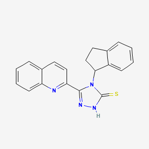 4-(2,3-dihydro-1H-inden-1-yl)-5-(quinolin-2-yl)-4H-1,2,4-triazole-3-thiol