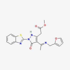 methyl [(4Z)-1-(1,3-benzothiazol-2-yl)-4-{1-[(furan-2-ylmethyl)amino]ethylidene}-5-oxo-4,5-dihydro-1H-pyrazol-3-yl]acetate