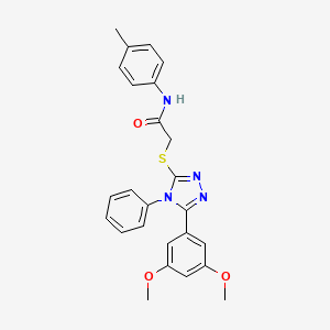 2-{[5-(3,5-dimethoxyphenyl)-4-phenyl-4H-1,2,4-triazol-3-yl]sulfanyl}-N-(4-methylphenyl)acetamide