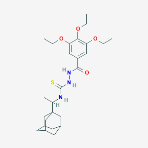 molecular formula C26H39N3O4S B14919178 N-[1-(tricyclo[3.3.1.1~3,7~]dec-1-yl)ethyl]-2-[(3,4,5-triethoxyphenyl)carbonyl]hydrazinecarbothioamide 