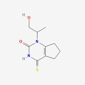 molecular formula C10H14N2O2S B1491919 1-(1-hydroxypropan-2-yl)-4-thioxo-1,3,4,5,6,7-hexahydro-2H-cyclopenta[d]pyrimidin-2-one CAS No. 2098095-36-2