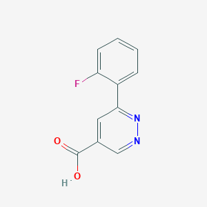 molecular formula C11H7FN2O2 B1491924 6-(2-氟苯基)吡啶并嗪-4-羧酸 CAS No. 2090585-03-6