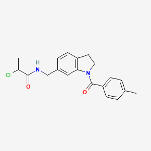 2-Chloro-N-{[1-(4-methylbenzoyl)-2,3-dihydro-1H-indol-6-YL]methyl}propanamide