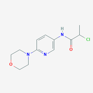 molecular formula C12H16ClN3O2 B14919276 2-Chloro-N-(6-morpholino-3-pyridyl)propanamide 