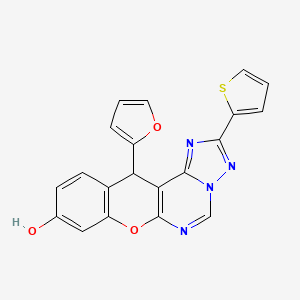 12-(2-Furyl)-2-(2-thienyl)-12H-chromeno[3,2-E][1,2,4]triazolo[1,5-C]pyrimidin-9-OL