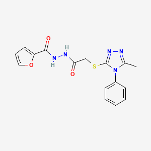 N'-{2-[(5-methyl-4-phenyl-4H-1,2,4-triazol-3-yl)sulfanyl]acetyl}furan-2-carbohydrazide