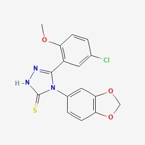 4-(1,3-benzodioxol-5-yl)-5-(5-chloro-2-methoxyphenyl)-4H-1,2,4-triazole-3-thiol