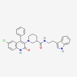 1-(6-chloro-2-oxo-4-phenyl-1,2-dihydroquinolin-3-yl)-N-[2-(1H-indol-3-yl)ethyl]piperidine-3-carboxamide