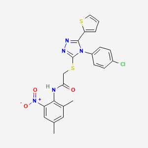 2-{[4-(4-chlorophenyl)-5-(thiophen-2-yl)-4H-1,2,4-triazol-3-yl]sulfanyl}-N-(2,4-dimethyl-6-nitrophenyl)acetamide