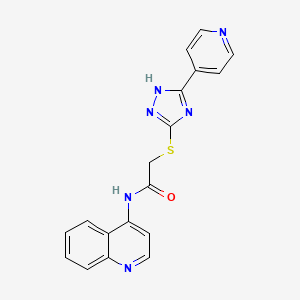 2-{[5-(pyridin-4-yl)-4H-1,2,4-triazol-3-yl]sulfanyl}-N-(quinolin-4-yl)acetamide