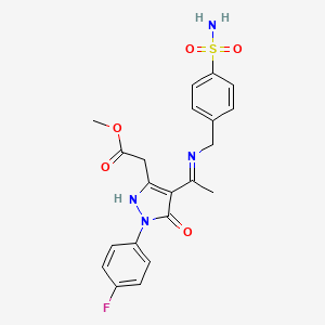 methyl [(4Z)-1-(4-fluorophenyl)-5-oxo-4-{1-[(4-sulfamoylbenzyl)amino]ethylidene}-4,5-dihydro-1H-pyrazol-3-yl]acetate