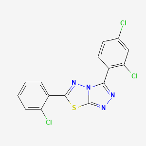 molecular formula C15H7Cl3N4S B14919359 6-(2-Chlorophenyl)-3-(2,4-dichlorophenyl)[1,2,4]triazolo[3,4-b][1,3,4]thiadiazole 