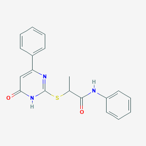 2-[(6-oxo-4-phenyl-1,6-dihydropyrimidin-2-yl)sulfanyl]-N-phenylpropanamide