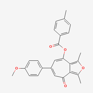 6-(4-methoxyphenyl)-1,3-dimethyl-4-oxo-4H-cyclohepta[c]furan-8-yl 4-methylbenzoate