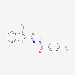 4-methoxy-N'-[(E)-(3-methoxy-1-benzothiophen-2-yl)methylidene]benzohydrazide