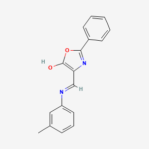 molecular formula C17H14N2O2 B14919388 Oxazol-5(4H)-one, 2-phenyl-4-(3-tolylamino)methylene- 