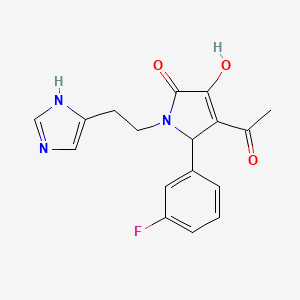 4-acetyl-5-(3-fluorophenyl)-3-hydroxy-1-[2-(1H-imidazol-4-yl)ethyl]-1,5-dihydro-2H-pyrrol-2-one