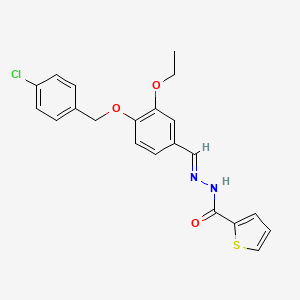 molecular formula C21H19ClN2O3S B14919419 N'-[(E)-{4-[(4-chlorobenzyl)oxy]-3-ethoxyphenyl}methylidene]thiophene-2-carbohydrazide 