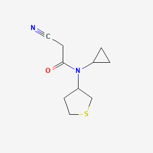 molecular formula C10H14N2OS B1491942 2-cyano-N-cyclopropyl-N-(tetrahydrothiophen-3-yl)acetamide CAS No. 2098116-15-3