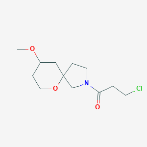 molecular formula C12H20ClNO3 B1491944 3-Chloro-1-(9-methoxy-6-oxa-2-azaspiro[4.5]decan-2-yl)propan-1-one CAS No. 2097947-43-6