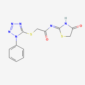 N-(4-oxo-4,5-dihydro-1,3-thiazol-2-yl)-2-[(1-phenyl-1H-tetrazol-5-yl)sulfanyl]acetamide