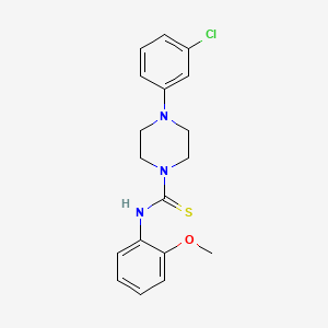 4-(3-chlorophenyl)-N-(2-methoxyphenyl)piperazine-1-carbothioamide