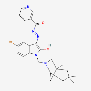 N'-{(3Z)-5-bromo-2-oxo-1-[(1,3,3-trimethyl-6-azabicyclo[3.2.1]oct-6-yl)methyl]-1,2-dihydro-3H-indol-3-ylidene}pyridine-3-carbohydrazide