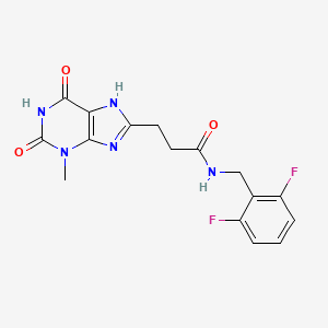 molecular formula C16H15F2N5O3 B14919475 N-(2,6-difluorobenzyl)-3-(3-methyl-2,6-dioxo-2,3,6,7-tetrahydro-1H-purin-8-yl)propanamide 