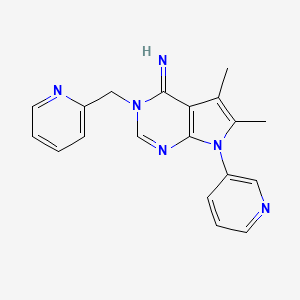 5,6-dimethyl-7-(pyridin-3-yl)-3-(pyridin-2-ylmethyl)-3,7-dihydro-4H-pyrrolo[2,3-d]pyrimidin-4-imine