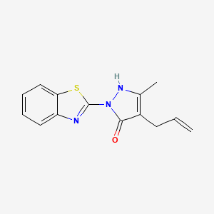 molecular formula C14H13N3OS B14919482 1-(1,3-benzothiazol-2-yl)-3-methyl-4-(prop-2-en-1-yl)-1H-pyrazol-5-ol 